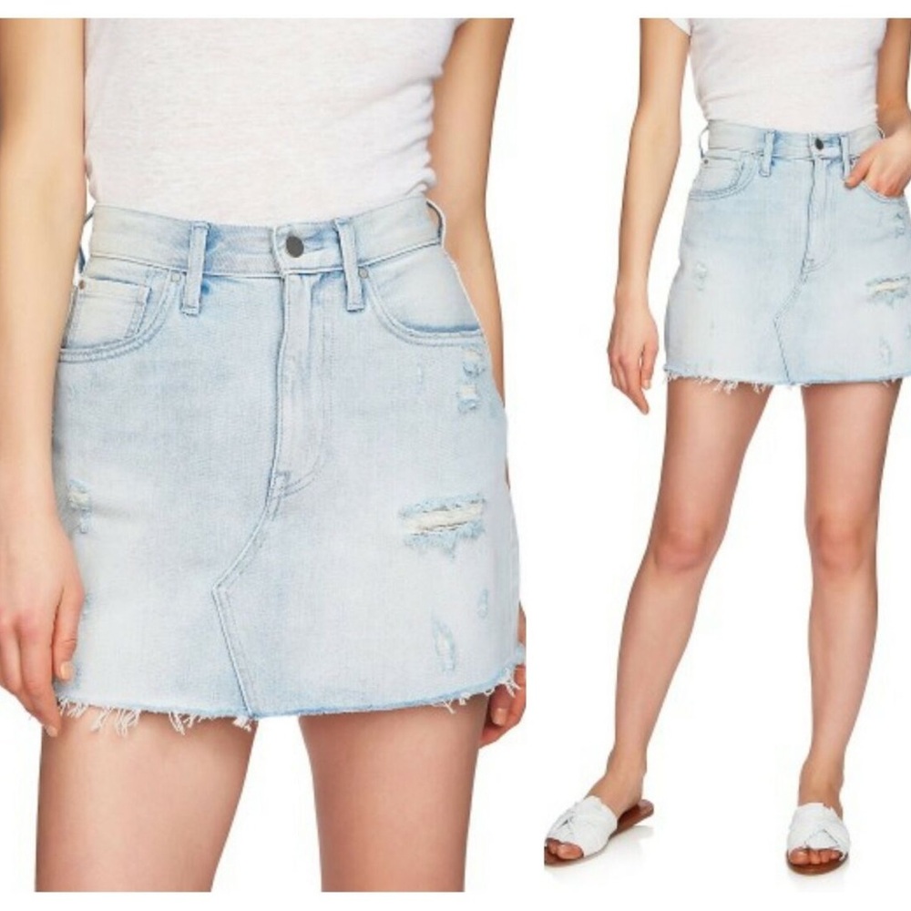 1.State Distressed Jean Skirt